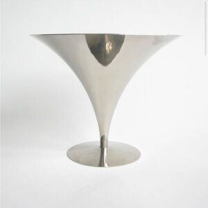 MCM Arthur Salm polished stainless steel tazza or compote by Solingen.